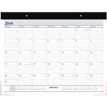 AT-A-GLANCE ST2400 12 Month: Jan 2026 to Dec 2026 21.75 in. x 17 in. Desk Pad - White Sheets, Black Binding/Clear Corners