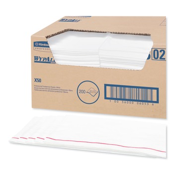 PRODUCTS | WypAll KCC 06053 23-1/2 in. x 12-1/2 in. 1/4 Fold X50 Foodservice Towels - White (200/Carton)