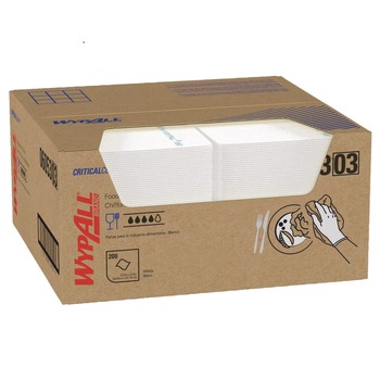 PRODUCTS | WypAll KCC 06053 23-1/2 in. x 12-1/2 in. 1/4 Fold X50 Foodservice Towels - White (200/Carton)