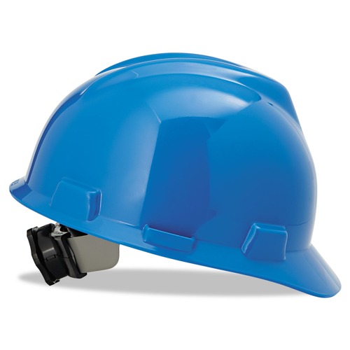 Hard Hats | MSA 475359 V-Gard Slotted Cap with Fas-Trac III Suspension - Blue image number 0