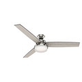 Ceiling Fans | Hunter 59459 60 in. Sentinel Brushed Nickel Ceiling Fan with Light and Handheld Remote image number 0