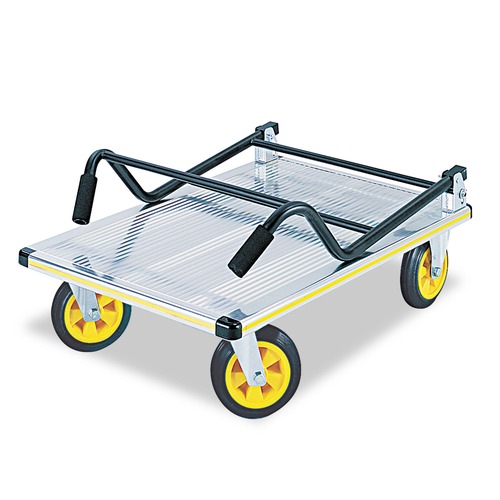  | Safco 4053NC Stow-Away Platform Truck, 1000 Lb Capacity, 24 X 39 X 40, Aluminum/black image number 0