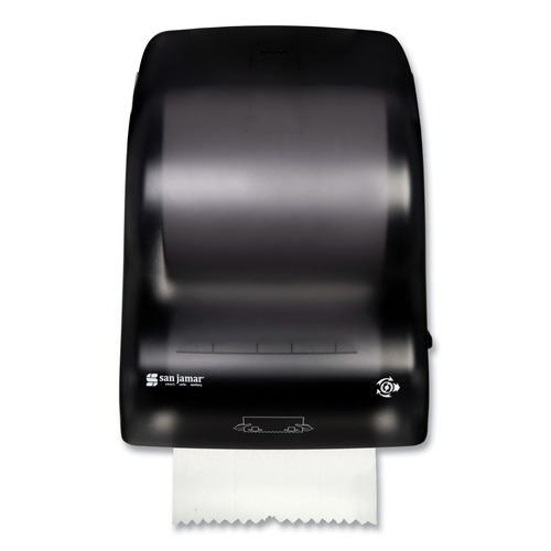 Labor Day Sale! Save $30 off $199! | San Jamar T7400TBK 15.25 in. x 13 in. x 10.25 in. Simplicity Mechanical Roll Towel Dispenser - Black image number 0