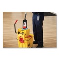 Mop Buckets | Rubbermaid Commercial FG757788YEL 35 qt. WaveBrake 2.0 Down-Press Plastic Bucket/Wringer Combos - Yellow image number 8