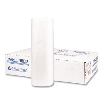 Inteplast Group 40 in. x 46 in. 45-Gallon 1.15 mil. Interleaved Roll Institutional Low-Density Can Liners - Natural (5-Rolls/Carton)