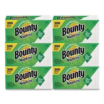 Bounty 12-1/10 in. x 12 in. 1-Ply Quilted Napkins - White (8/Carton)