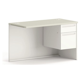 HON 26.38 in. x 50.38 in. x 31.38 in. 38000 Series Right Return Box/File Pedestal - Silver/Light Gray