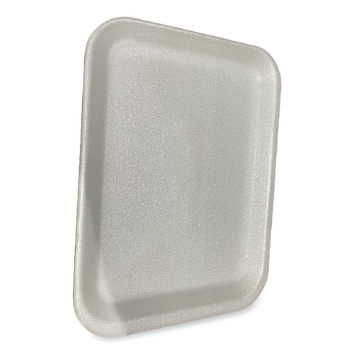 Food Service | GEN 4SWH 9.5 in. x 7.25 in. x 0.5 in. No. 4S Foam Meat Trays - White (500/Carton) image number 0