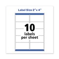  | Avery 95523 2 in. x 4 in. Waterproof Shipping Labels with TrueBlock and Sure Feed - White (10/Sheet, 500 Sheets/Box) image number 4