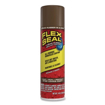 Flex Seal Products FSBRNR20 14 oz Flex Seal Liquid Rubber Sealant Coating Aerosol - Dries Brown (6/Carton)