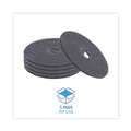 Cleaning & Janitorial Accessories | Boardwalk BWK4017HIP 17 in. Diameter High Performance Stripping Floor Pads - Black (5/Carton) image number 4