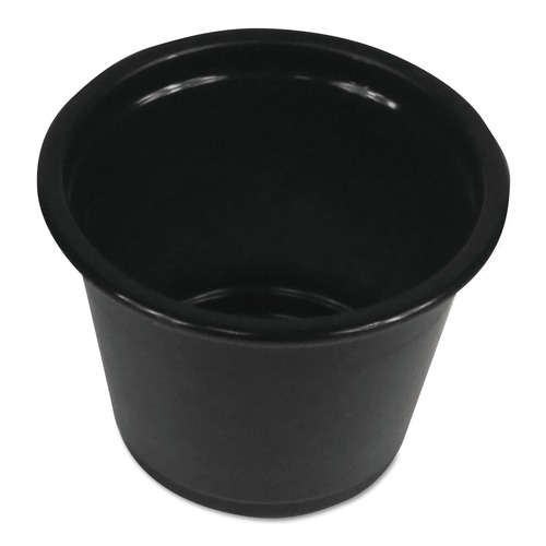 Cups and Lids | Boardwalk BWKPRTN1BL 1 oz. Polypropylene Souffle/Portion Cups - Black (20-Piece/Sleeve 125-Sleeve/Carton) image number 0