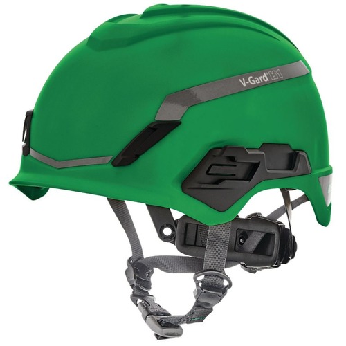 Hard Hats | MSA 10194794 V-Gard H1 Fas-Trac III No-Vent Safety Helmet - Standard, Green image number 0