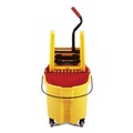 Mop Buckets | Rubbermaid Commercial FG757788YEL 35 qt. WaveBrake 2.0 Down-Press Plastic Bucket/Wringer Combos - Yellow image number 5