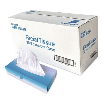GEN 2-Ply Flat Box Facial Tissue - White (3000/Carton)