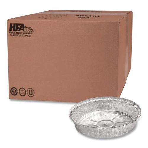 Bulk Savings Pricing 2 | Handi-Foil HFA 400440 9.03 in. x 1.25 in. 32 oz. Aluminum Containers - Silver (500/Carton) image number 0