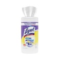 Hand Wipes | LYSOL Brand 19200-81700 1 Ply 7 in. x 7-1/2 in. Dual Action Disinfecting Wipes - Citrus, White/Purple (6/Carton) image number 3