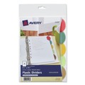 Office Jansan | Avery 11118 8.5 in. x 5.5 in. 5-Tab 7-Hole Punched Insertable Style Edge Tab Plastic Dividers - Translucent (1-Set) image number 0