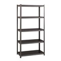 Office Filing Cabinets & Shelves | Alera 26113 36 in. x 18 in. x 72 in. 5-Shelf Steel Shelving Unit with Laminate Shelves - Black/Gun Metal Gray image number 0