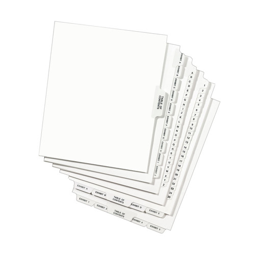 Avery 01059 Avery-Style Legal Exhibit Side Tab Divider Title: 59 25/Pack Letter White Avery 01059 Avery-Style Legal Exhibit Side Tab Divider Title: 59 25/Pack Letter White