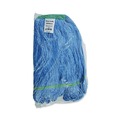 Mops | Boardwalk BWK502BLNBCT Super Loop Cotton/Synthetic Fiber Wet Mop Head with 1 in. Headband - Blue (12/Carton) image number 2