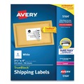  | Avery 05164 3.33 in. x 4 in. Shipping Labels with TrueBlock Technology for Laser Printers - White (6/Sheet, 100 Sheets/Box) image number 0
