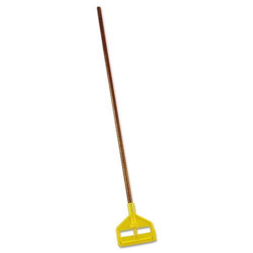 Mops | Rubbermaid Commercial FGH115000000 54 in. Invader Wood Side-Gate Wet-Mop Handle - Natural/Yellow image number 0