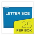  | Pendaflex 04152 1/5 BLU 1/5-Cut Tabs Colored Reinforced Hanging Letter Folders - Blue (25/Box) image number 5