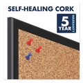 Office Jansan | Quartet 2303B 36 in. x 24 in. Classic Series Cork Bulletin Board - Tan Surface, Black Aluminum Frame image number 3