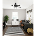 Ceiling Fans | Hunter 54149 44 in. Cedar Key Matte Black Outdoor Ceiling Fan with Light and Integrated Control System-Handheld image number 11
