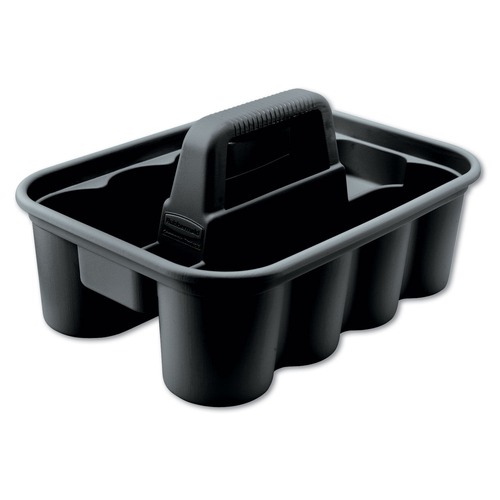 Office Jansan | Rubbermaid Commercial FG315488BLA Commercial Deluxe 15 in. x 7.4 in. 8-Compartment Carry Caddy - Black image number 0