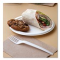Bowls and Plates | Eco-Products EP-P013NFA Vanguard 9 in. diameter Renewable and Compostable Sugarcane Plates - White (500/Carton) image number 3