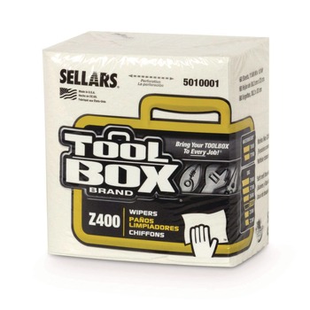Sellars 1-Ply 11.87 x 13 Z400 Quarterfold Wipers - White (12/Carton)