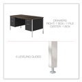  | Alera ALESD6024BM 60 in. x 24 in. x 29.5 in. Double Pedestal Steel Credenza - Mocha/Black image number 5
