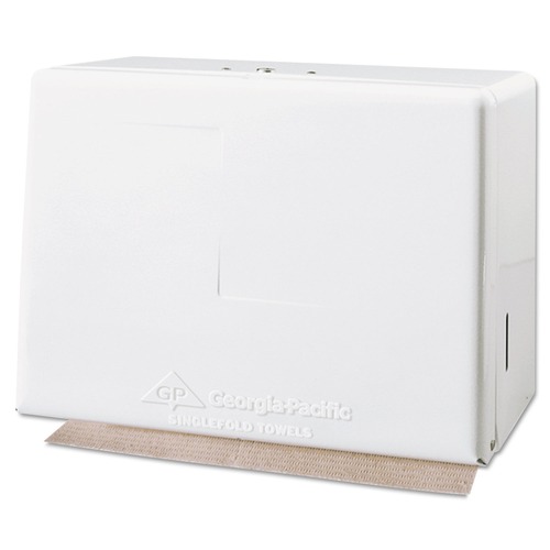Paper & Dispensers | Georgia Pacific Professional 56701 11.63 in. x 6.63 in. x 8.13 in. Space Saver Steel Singlefold Towel Dispenser - White image number 0