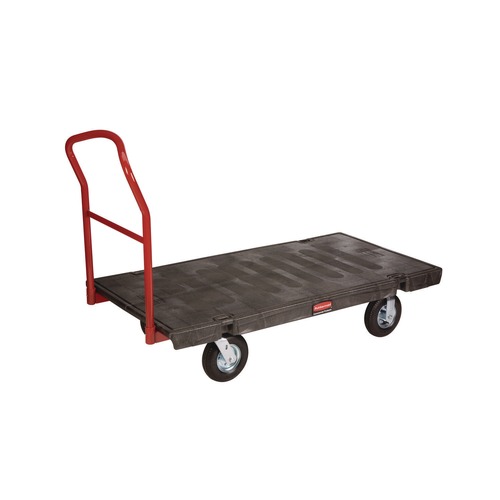 Utility Carts | Rubbermaid Commercial FG443610BLA 24 in. x 48 in. 1200 lbs. Capacity Heavy-Duty Platform Truck Cart - Black image number 0