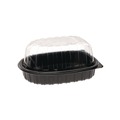 Food Service | Pactiv Corp. PAC YCNC600700DZ Earthchoice 7.78 in. x 4.5 in. x 4.5 in. Roaster Combo - Black/Clear (110/Carton) image number 0