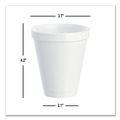 Cutlery | Dart 12J16 12 oz. Squat Foam Drink Cups - White (1000/Carton) image number 4