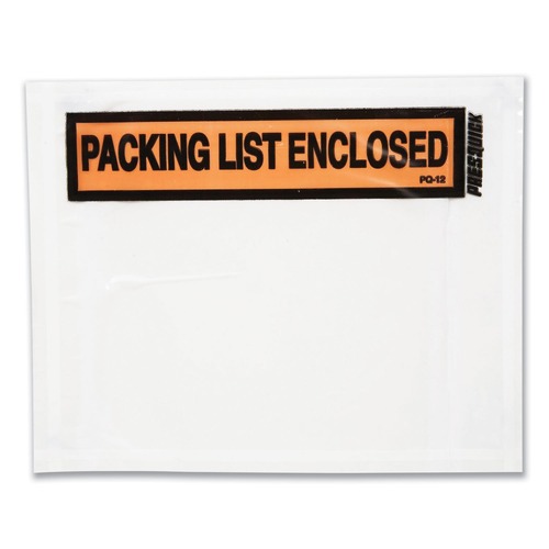 Office & Office Supplies | Duck 394743 4.5 in. x 5.5 in. Top-Print Front Packing List/Invoice Enclosed Envelopes - Clear/Orange (500/Box) image number 0