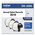 Labels | Brother DK22053PK 2.4 in. x 100 ft. Continuous Paper Label Tape - White (3/Pack) image number 0