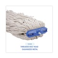 Mops | Boardwalk BWK724CCT 24 oz. Cut-End Lie-Flat Cotton Wet Mop Head - White (12/Carton) image number 6