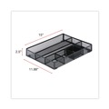 Office Jansan | Universal UNV20021 15 in. x 11.88 in. x 2.5 in. 6 Compartments Metal Mesh Drawer Organizer - Black image number 4