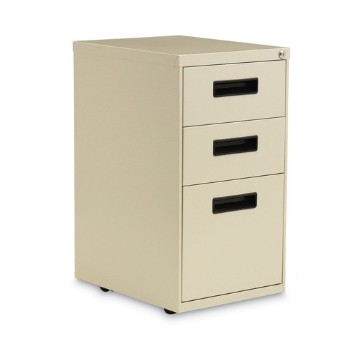 Office Carts & Stands | Alera ALEPABBFPY 14.96 in. x 19.29 in. x 27.75 in. 3-Drawers: Box/Box/File Legal/Letter Left or Right File Pedestal - Putty image number 0