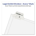 Office Jansan | Avery 01402 11 in. x 8.5 in. 26-Tab B Avery Style Preprinted Legal Exhibit Side Tab Index Dividers - White (25/Pack) image number 2