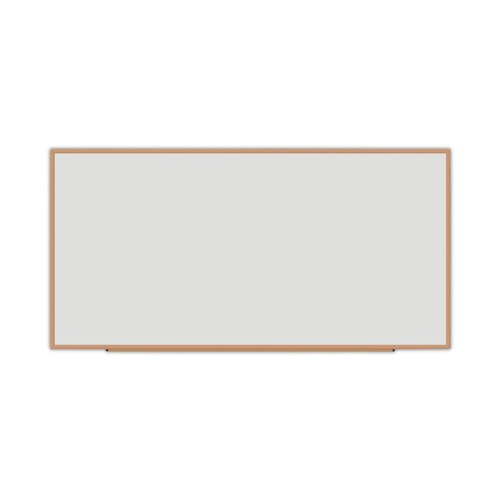  | Universal UNV43620 96 in. x 48 in. Deluxe Melamine Dry Erase Board - Melamine White Surface, Oak Fiberboard Frame image number 0