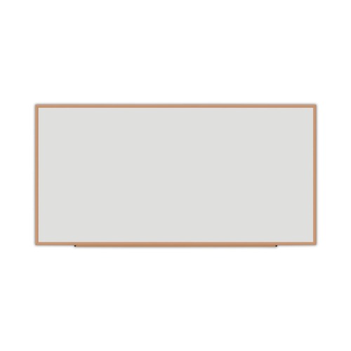  | Universal UNV43620 96 in. x 48 in. Deluxe Melamine Dry Erase Board - Melamine White Surface, Oak Fiberboard Frame image number 0