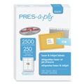  | PRES-a-ply 30609 2 in. x 4 in. Laser Printers Labels - White (10/Sheet, 250 Sheets/Box) image number 0