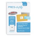 Office Jansan | PRES-a-ply 30609 2 in. x 4 in. Laser Printer Labels - White (10/Sheet, 250 Sheets/Box) image number 0