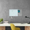 White Boards | U Brands 3197U00-01 35 in. x 23 in. Monthly View 3-N-1 Magnetic Glass Dry Erase Combo Board - White Aluminum image number 4