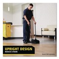 Office Jansan | Rubbermaid Commercial FG253100BLA 12.5 in. x 37 in. Lobby Pro Polypropylene with Vinyl Coat Upright Dustpan with Wheels - Black image number 7